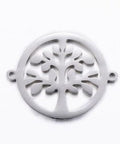 (SL5716) 304 Stainless Steel Links, Life of Tree, 20mm long, 24mm wide, 304 Stainless Steel Links, Ring with Life of Tree, Stainless Steel Color Size: about 20mm long, 24mm wide, 1.5mm thick, hole: 1.2mm