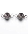 (SL5718) 304 Stainless Steel Connector Rhinestone Settings, 10.5mm long, for 4mm rhinestone 304 Stainless Steel Connector Rhinestone Settings, Flat Round, Stainless Steel Color Size: about 10.5mm long, 5mm wide, 3mm thick, hole: 1.8mm, fit for 4mm rhinestone