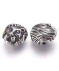 (SL6013) 304 Stainless Steel Beads, Lion, Antique Silver Size: about 11mm wide, 304 Stainless Steel Beads, Lion, Antique Silver Size: about 11mm wide, 12mm long, 6mm thick, hole: 1.2mm.