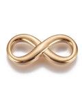 (SL6067) 304 Stainless Steel Links, Infinity, Golden  18mm wide, 39.5mm long (2 PCS) 304 Stainless Steel Links, Infinity, Golden Size: about 18mm wide, 39.5mm long, 6mm thick.