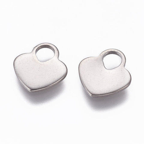 (SL6899A) 304 Stainless Steel Charms, Heart Lock, 10mm wide (20 PCS) (SL6899A) 304 Stainless Steel Charms, Heart Lock, 10mm wide (20 PCS)