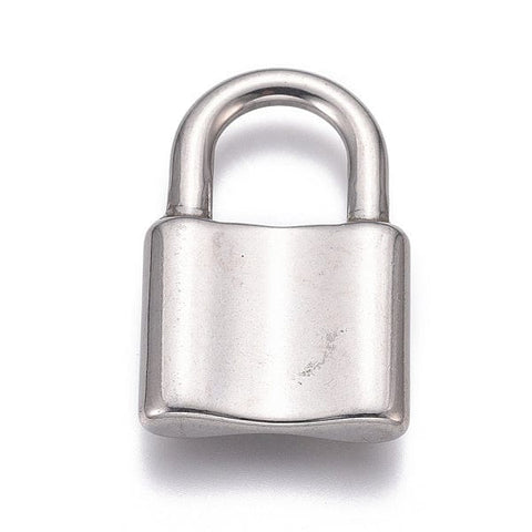 (SL7041A) 304 Stainless Steel Pendants, Padlock, 31X20mm (2 PCS) (SL7041A) 304 Stainless Steel Pendants, Padlock, 31X20mm (2 PCS)