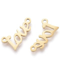 (SL7384-G) 316 Stainless Steel Charms, Laser Cut, Word Love, Golden 12mm  (2 PCS) (SL7384-G) 316 Stainless Steel Charms, Laser Cut, Word Love, Golden 12mm  (2 PCS)