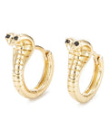Snake Zirconia Hoop Brass Micro Pave Earrings, Real 18K Gold Plated, 15x13x6m Snake Zirconia Hoop Brass Micro Pave Earrings, Real 18K Gold Plated, 15x13x6m
