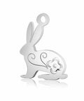 (SP5442) 304 Stainless Steel Pendants, Rabbit, Stainless Steel 16MM 304 Stainless Steel Pendants, Rabbit, Stainless Steel Color Size: about 16mm long, 12mm wide, 1mm thick, hole: 1.5mm.