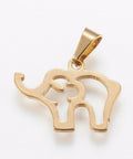 (SP5578) 304 Stainless Steel Charms, Elephant, Golden 18MM 04 Stainless Steel Charms, Elephant, Golden Size: about 13mm long, 18mm wide, 1mm thick, hole: 6x3mm.