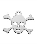 (SP5616) 304 Stainless Steel Pendants, Skull,  16mm wide 304 Stainless Steel Pendants, Skull, Stainless Steel Color Size: about 12mm long, 16mm wide, 1.1mm thick, hole: 1.5mm.