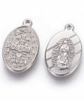 (SP6099A) 304 Stainless Steel Pendants, Oval Saint Benedict, 14x23mm (4 PCS) 304 Stainless Steel Pendants, Oval with Saint Benedict, Stainless Steel Color Size: about 14mm wide, 23mm long, 3mm thick, hole: 1.5mm.