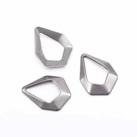 (SP6422B) 304 Stainless Steel Pendants, Drop, Size: about 21mm long, (4 PCS) 304 Stainless Steel Pendants, Drop, Stainless Steel Color Size: about 21mm long, 15mm wide, 1mm thick, hole: 14x9mm.