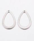 (SP6430A) 304 Stainless Steel Pendants, Drop, 11mm wide, 17mm long, (20 PCS) 304 Stainless Steel Pendants, Drop, Stainless Steel Color  Size: about 11mm wide, 17mm long, 0.8mm thick, hole: 0.8mm.