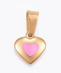 (SP7031A) 304 Stainless Steel, Heart, with Enamel, Golden 10mm (1 PC) (SP7031A) 304 Stainless Steel, Heart, with Enamel, Golden 10mm (1 PC)