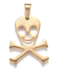 (SP7547G) Halloween 304 Stainless Steel Pendants, Skull, Golden 27x35mm (2 PCS) (SP7547G) Halloween 304 Stainless Steel Pendants, Skull, Golden 27x35mm (2 PCS)