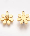 (SP8377-26B) Ion Plating(IP) 304 Stainless Steel Charms, Flower, Golden 11mm (2 PCS) (SP8377-26B) Ion Plating(IP) 304 Stainless Steel Charms, Flower, Golden 11mm (2 PCS)