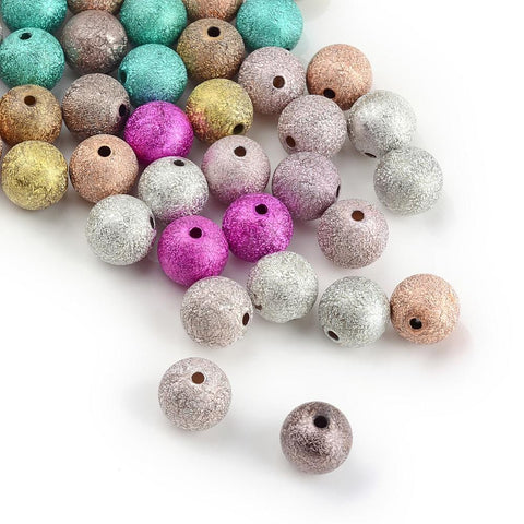 Spray Painted Acrylic Beads, Matte Style, Round, Mixed 4mm Spray Painted Acrylic Beads, Matte Style, Round, Mixed 4mm
