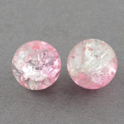 Spray Painted Crackle Glass Beads, Round, Pink, 6mm Spray Painted Crackle Glass Beads, Round, Pink, 6mm