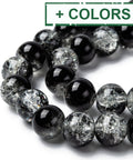 Spray Painted Crackle Glass Beads, Round, Two Tone, 8mm Spray Painted Crackle Glass Beads, Round, Two Tone, 8mm