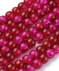 (CB7260-08) FIREBRICK Spray Painted Crackle Glass Beads, Round, Two Tone, 8mm Spray Painted Crackle Glass Beads, Round, Two Tone, 8mm