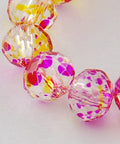 DEEP PINK Spray Painted Glass Bead Strands, Faceted, Rondelle, 8x6mm Spray Painted Glass Bead Strands, Faceted, Rondelle, 8x6mm