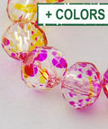 DEEP PINK Spray Painted Glass Bead Strands, Faceted, Rondelle, 8x6mm Spray Painted Glass Bead Strands, Faceted, Rondelle, 8x6mm
