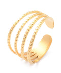 (SR8689-30G) Ion Plating(IP) 304 Stainless Steel Wide Open Cuff Ring, Golden 17.3mm (1 PC) (SR8689-30G) Ion Plating(IP) 304 Stainless Steel Wide Open Cuff Ring, Golden 17.3mm (1 PC)