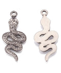 (SS7967A) 304 Stainless Steel Pendant Rhinestone Settings, Snake, Antique Silver 13x30mm (2 PCS) (SS7967A) 304 Stainless Steel Pendant Rhinestone Settings, Snake, Antique Silver 13x30mm (2 PCS)