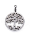 (ST5820A) 304 Stainless Steel Pendants, Flat Round with Tree of Life, 25mm wide 304 Stainless Steel Pendants, Flat Round with Tree of Life, Stainless Steel Color Size: about 25mm wide, 27.5mm long, 2mm thick, hole: 7x3mm.