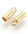 (ST7691-G) 304 Stainless Steel Cord Ends, End Caps, Golden 8x2.5mm (10 PCS) (ST7691-G) 304 Stainless Steel Cord Ends, End Caps, Golden 8x2.5mm (10 PCS)