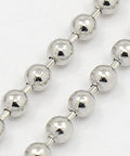 Stainless Steel Ball Chains, Steel 304, Stainless Steel Color, 3.2mm Stainless Steel Ball Chains, Steel 304, Stainless Steel Color, 3.2mm
