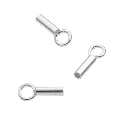 (925-E38A) SILVER 925 Sterling silver 1,2mm round end caps with ring Sterling silver 1,2mm round end caps with ring