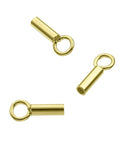 (925-E38B) GOLD PLATED Sterling silver 1,2mm round end caps with ring Sterling silver 1,2mm round end caps with ring