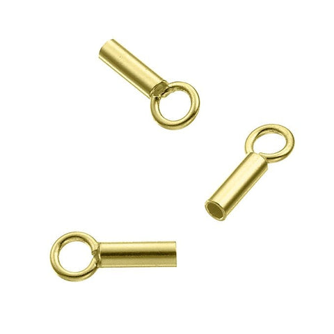 1 MICRON GOLD PLATED Sterling Silver 1,5mm Round End Caps with Ring Sterling Silver 1,5mm Round End Caps with Ring