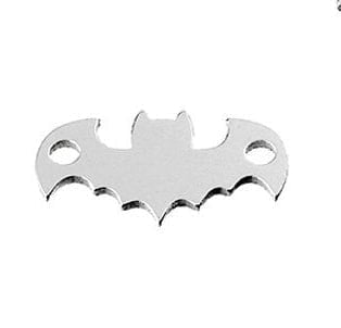 Sterling silver 10mm Bat medals with 2 holes Sterling silver 10mm Bat medals with 2 holes , anti-allergic (nickel-free) with anti-tarnish protection