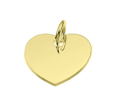 Gold Plated Sterling Silver 15mm Engravable Heart Charms with Ring Sterling Silver 15mm Engravable Heart Charms with Ring