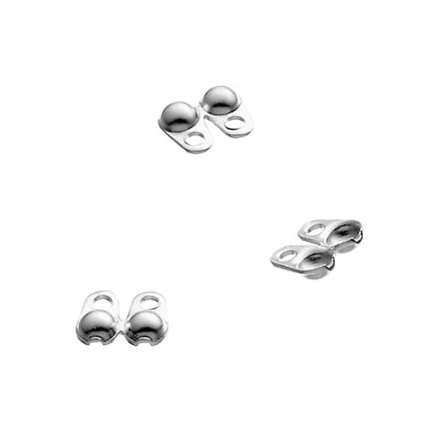 SILVER 925 (925-C22) Sterling silver 2mm beaded crimp covers with rings Sterling silver 2mm beaded crimp covers with rings