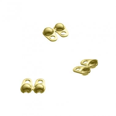 3 MICRON GOLD PLATED (925-C22-3GP) Sterling silver 2mm beaded crimp covers with rings Sterling silver 2mm beaded crimp covers with rings