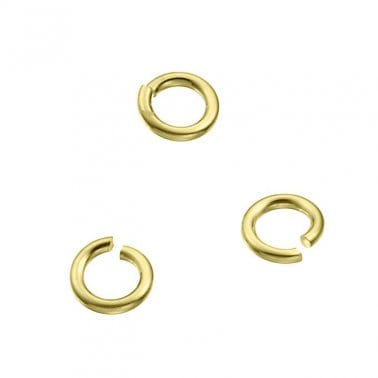 GOLD PLATED Sterling Silver 3,2mm Open Jump Rings 0,6mm Wire Sterling Silver 3,2mm Open Jump Rings 0,6mm Wire
