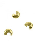 SILVER 925 1 MICRON GOLD PLATED Sterling silver 4,5mm crimp covers Sterling silver 4,5mm crimp covers