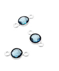 Sterling silver 6mm set london blue topaz briolettes 2 rings (1 PC) Sterling silver 6mm set london blue topaz briolettes 2 rings , anti-allergic (nickel-free) with anti-tarnish protection