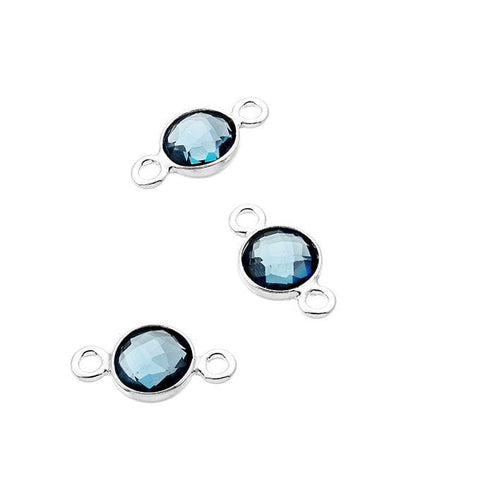 Sterling silver 6mm set london blue topaz briolettes 2 rings (1 PC) Sterling silver 6mm set london blue topaz briolettes 2 rings , anti-allergic (nickel-free) with anti-tarnish protection