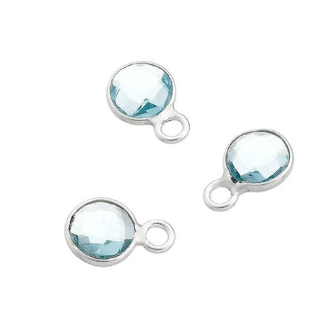 SILVER 925 Sterling silver 6mm set sky blue topaz hydrothermal quartz, 1 ring Sterling silver 6mm set sky blue topaz hydrothermal quartz, 1 ring , anti-allergic (nickel-free) with anti-tarnish protection