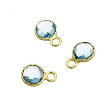 (925-P05GP) GOLD PLATED Sterling silver 6mm set sky blue topaz hydrothermal quartz, 1 ring Sterling silver 6mm set sky blue topaz hydrothermal quartz, 1 ring , anti-allergic (nickel-free) with anti-tarnish protection