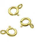 Gold Plated Sterling Silver 7mm Spring Ring Clasps Sterling Silver 7mm Spring Ring Clasps