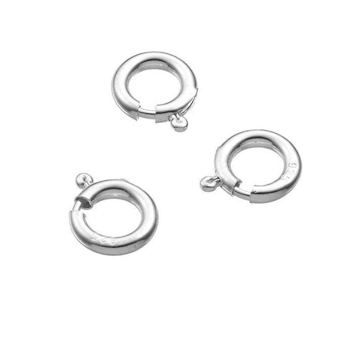 SILVER 925 (925-CL03-S) Sterling silver 7mm spring ring clasps without jump ring Sterling silver 7mm spring ring clasps without jump ring