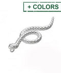 Sterling Silver 925 8x25mm Textured Snake Pendant Charm Sterling Silver 925 8x25mm Textured Snake Pendant Charm