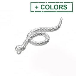 Sterling Silver 925 8x25mm Textured Snake Pendant Charm Sterling Silver 925 8x25mm Textured Snake Pendant Charm