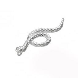 SILVER 925 (NON PLATED) Sterling Silver 925 8x25mm Textured Snake Pendant Charm Sterling Silver 925 8x25mm Textured Snake Pendant Charm