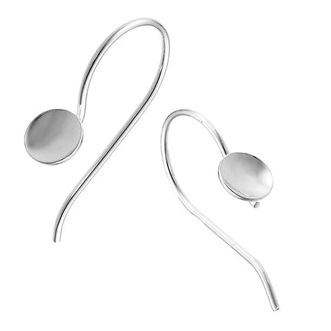 Sterling silver Hook earring supports with 6mm cap Sterling silver Hook earring supports with 6mm cap