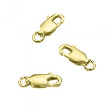 GOLD PLATED Sterling Silver Lobster claw clasps 10.1mm Sterling Silver Lobster claw clasps 10.1mm