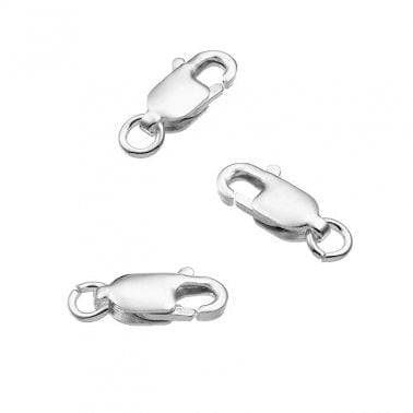 SILVER Sterling Silver Lobster claw clasps 10.1mm Sterling Silver Lobster claw clasps 10.1mm