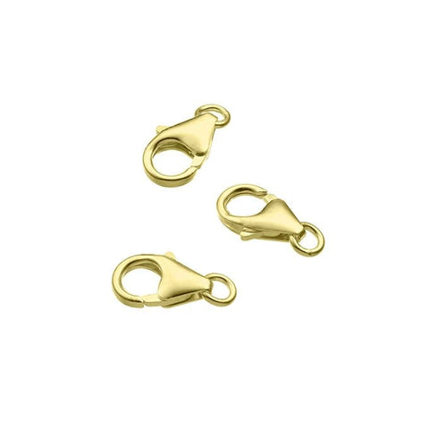 GOLD PLATED (925-C26) Sterling silver Lobster claw clasps 7mm . Sterling silver Lobster claw clasps 7mm .